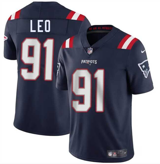 Men & Women & Youth New England Patriots #91 Titus Leo Navy 2025 Vapor Limited Stitched Jersey->new england patriots->NFL Jersey